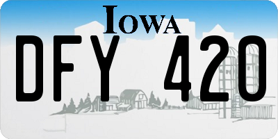 IA license plate DFY420