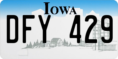 IA license plate DFY429