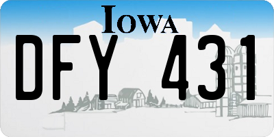 IA license plate DFY431