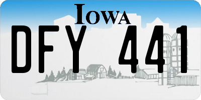 IA license plate DFY441