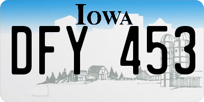 IA license plate DFY453