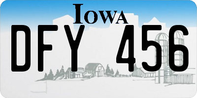 IA license plate DFY456