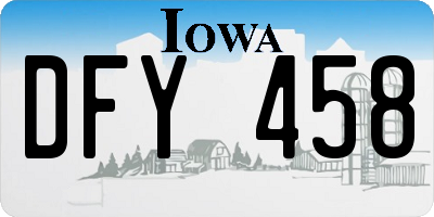 IA license plate DFY458