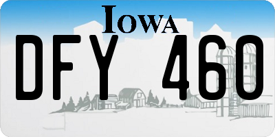 IA license plate DFY460