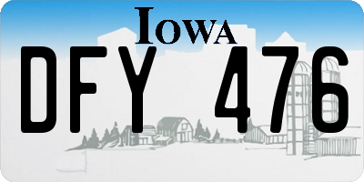 IA license plate DFY476