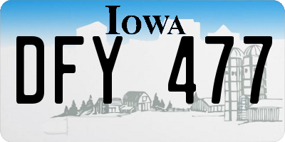 IA license plate DFY477