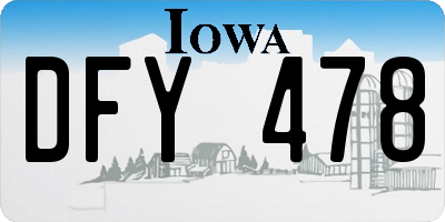 IA license plate DFY478