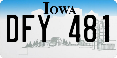 IA license plate DFY481