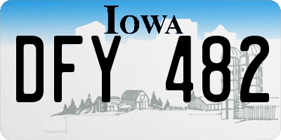 IA license plate DFY482
