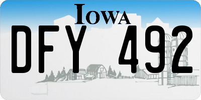 IA license plate DFY492
