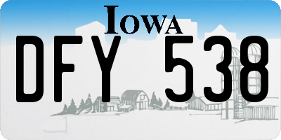 IA license plate DFY538