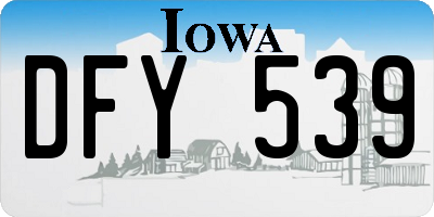 IA license plate DFY539