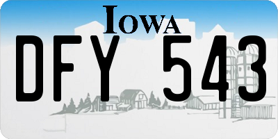 IA license plate DFY543