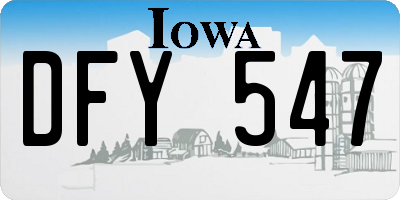 IA license plate DFY547