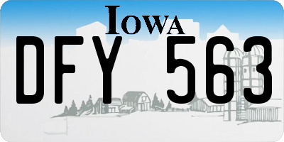 IA license plate DFY563