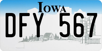 IA license plate DFY567