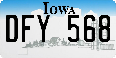 IA license plate DFY568
