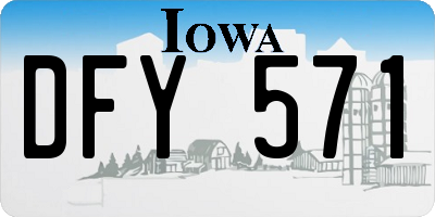 IA license plate DFY571