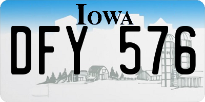 IA license plate DFY576