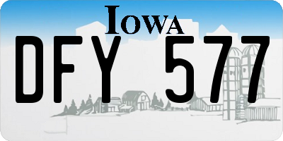 IA license plate DFY577