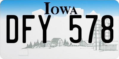 IA license plate DFY578