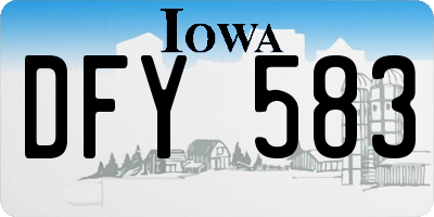IA license plate DFY583