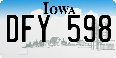 IA license plate DFY598