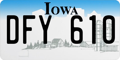 IA license plate DFY610