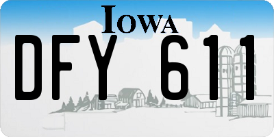 IA license plate DFY611