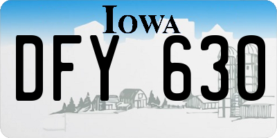 IA license plate DFY630