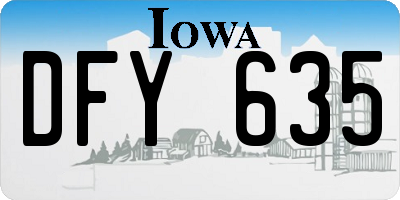 IA license plate DFY635