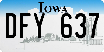 IA license plate DFY637