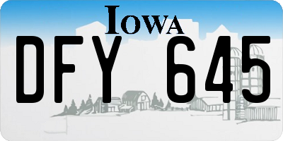 IA license plate DFY645