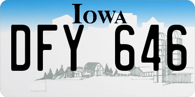 IA license plate DFY646