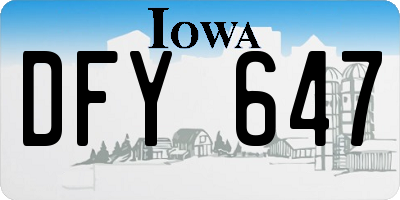 IA license plate DFY647