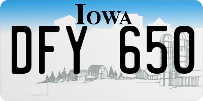 IA license plate DFY650