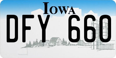 IA license plate DFY660