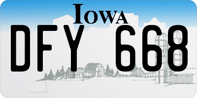 IA license plate DFY668