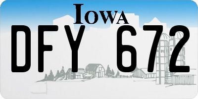 IA license plate DFY672