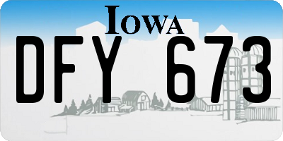 IA license plate DFY673