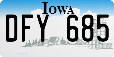 IA license plate DFY685