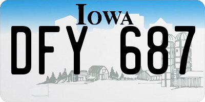 IA license plate DFY687