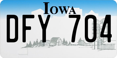 IA license plate DFY704