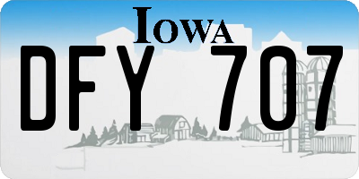 IA license plate DFY707
