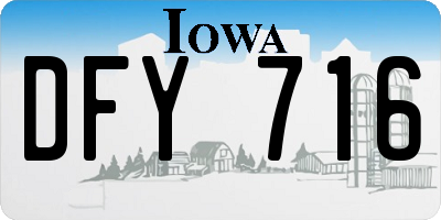 IA license plate DFY716