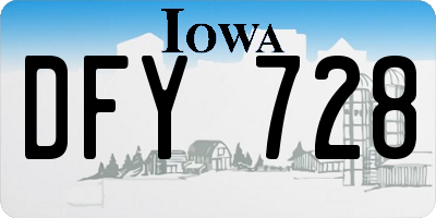 IA license plate DFY728
