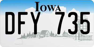 IA license plate DFY735