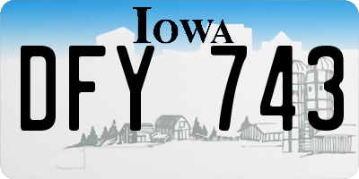 IA license plate DFY743