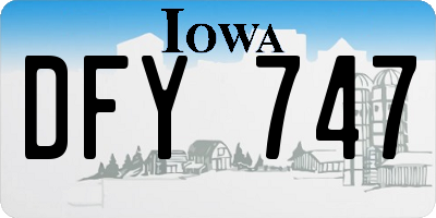IA license plate DFY747