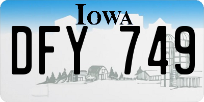 IA license plate DFY749